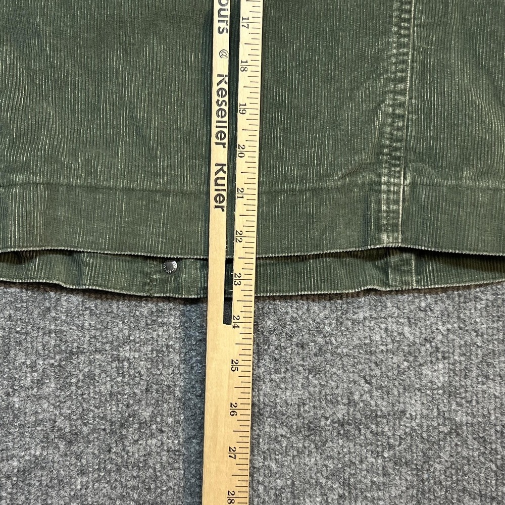 L.L. Bean Jacket Womens Medium Green Corduroy Button Front Lined Plaid Casual - Picture 9 of 9